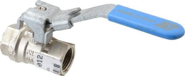 Value Collection - 3/8" Pipe, Full Port, Brass UL Listed Ball Valve - 1 Piece, Inline - One Way Flow, FNPT x FNPT Ends, Locking Lever Handle, 600 WOG - Apex Tool & Supply