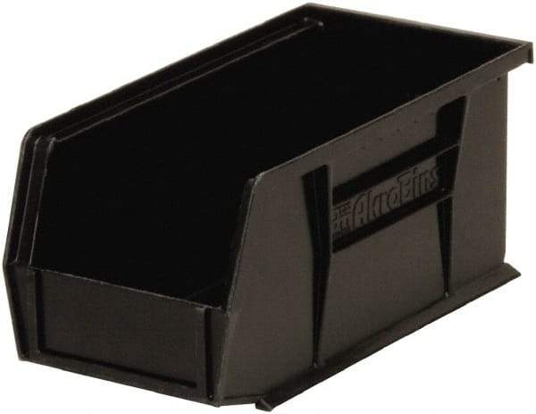 Akro-Mils - 30 Lb. Load Capacity, 10-7/8" Deep, Black Polymer Hopper Stacking Bin - 5" High x 5-1/2" Wide x 10-7/8" Long - Apex Tool & Supply