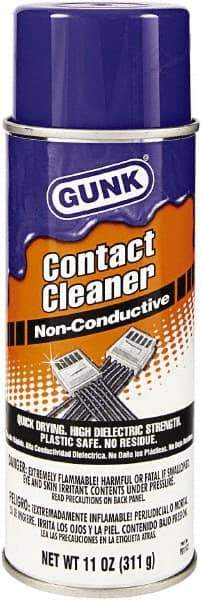 Gunk - 11 Ounce Aerosol Contact Cleaner - 24.8°F Flash Point, Flammable - Apex Tool & Supply