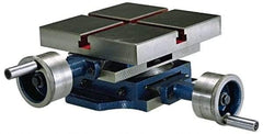 Value Collection - 7-7/8" Table Width x 7-7/8 Table Length, 4-29/32" Cross Travel x 12" Longitudinal Travel, Slide Machining Table - 6-7/8" Overall Height, Two 3/8" Longitudinal T Slots - Apex Tool & Supply