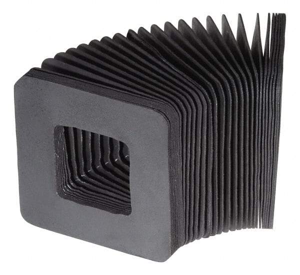Made in USA - 0.02 Inch Thick, Polyester Square Flexible Bellows - 4 x 4 Inch Inside Square - Apex Tool & Supply