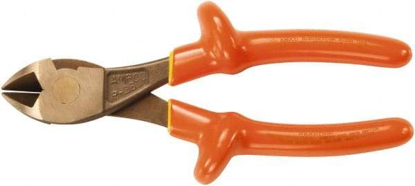 Ampco - 7-1/4" OAL, 10 AWG Capacity, Standard Diagonal Cutter - Diagonal Head, Aluminum Bronze Handle - Apex Tool & Supply