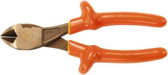 Ampco - 7-1/4" OAL, 10 AWG Capacity, Standard Diagonal Cutter - Diagonal Head, Aluminum Bronze Handle - Apex Tool & Supply