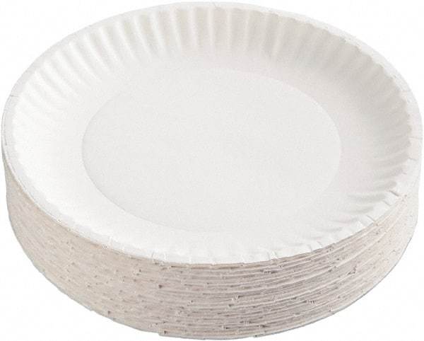 AJM Packaging Corporation - Coated Paper Plates, 9" - White - Apex Tool & Supply