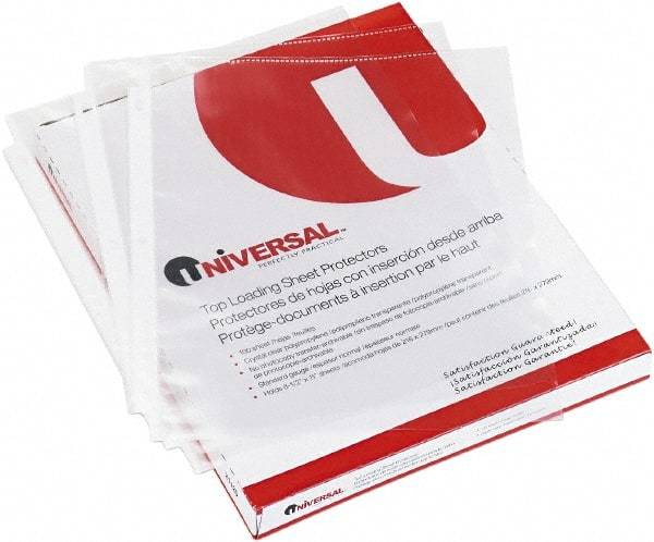 UNIVERSAL - 200 Piece Clear Sheet Protectors-Ring Binder - 11" High x 8-1/2" Wide - Apex Tool & Supply