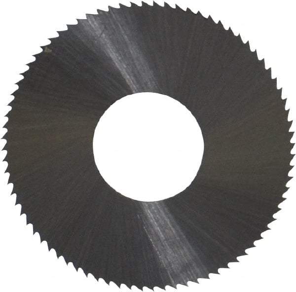 Controx - 1" Diam x 0.01" Blade Thickness x 3/8" Arbor Hole Diam, 80 Tooth Slitting and Slotting Saw - Arbor Connection, Right Hand, Uncoated, High Speed Steel, Concave Ground - Apex Tool & Supply