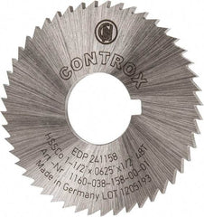 Controx - 1-1/2" Diam x 1/16" Blade Thickness x 1/2" Arbor Hole Diam, 48 Tooth Slitting and Slotting Saw - Arbor Connection, Right Hand, Uncoated, Cobalt, Concave Ground, Contains Keyway - Apex Tool & Supply