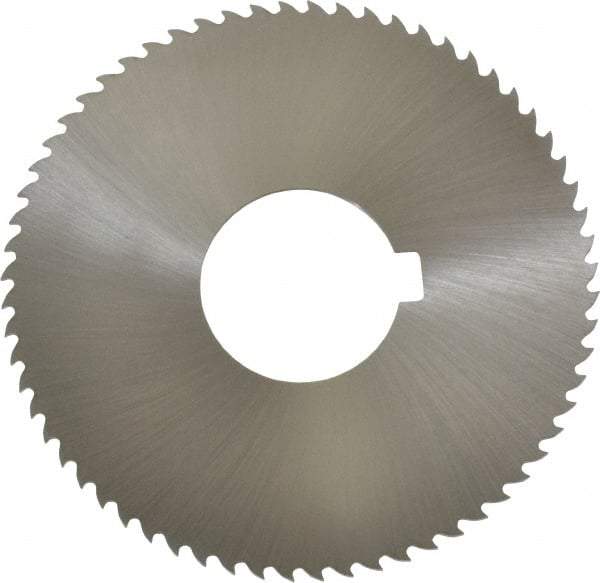 Controx - 3" Diam x 0.0469" Blade Thickness x 1" Arbor Hole Diam, 64 Tooth Slitting and Slotting Saw - Arbor Connection, Right Hand, Uncoated, Cobalt, 15° Rake, Concave Ground, Contains Keyway - Apex Tool & Supply