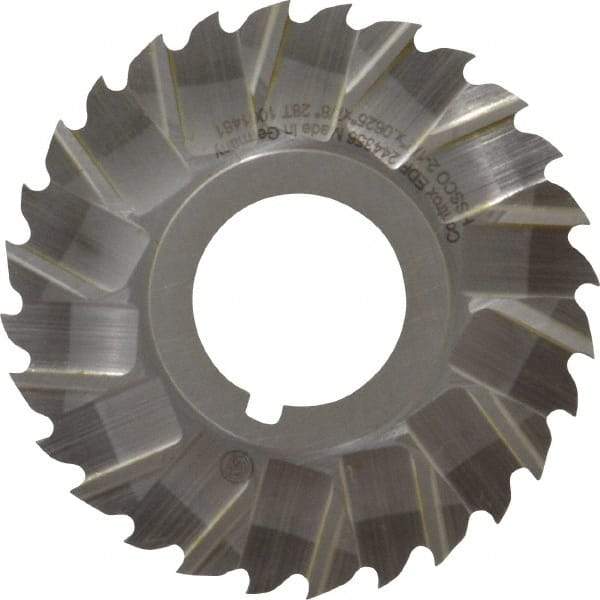 Controx - 2-1/2" Blade Diam x 1/16" Blade Thickness, 7/8" Hole, 28 Teeth, Cobalt Side Chip Saw - Staggered Tooth, Arbor Connection, Right Hand Cut, Uncoated, with Keyway - Apex Tool & Supply