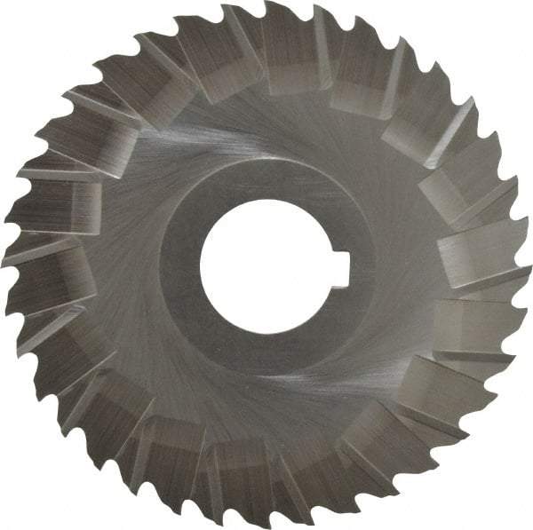 Controx - 4" Blade Diam x 1/16" Blade Thickness, 1" Hole, 36 Teeth, Cobalt Side Chip Saw - Staggered Tooth, Arbor Connection, Right Hand Cut, Uncoated, with Keyway - Apex Tool & Supply
