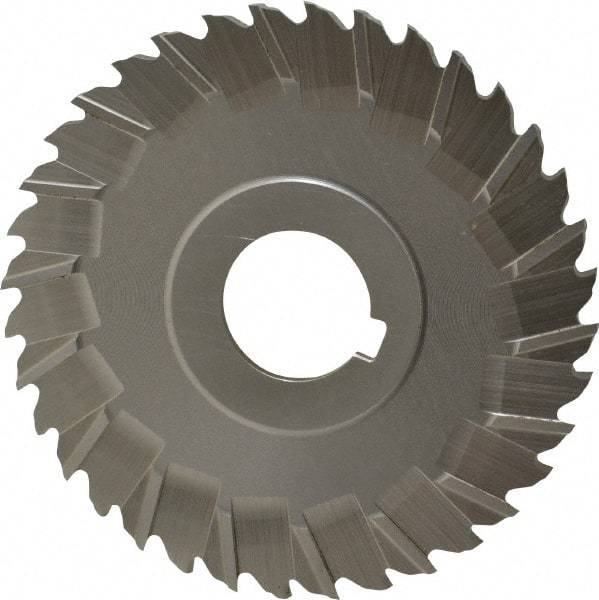 Controx - 4" Blade Diam x 1/8" Blade Thickness, 1" Hole, 36 Teeth, Cobalt Side Chip Saw - Staggered Tooth, Arbor Connection, Right Hand Cut, Uncoated, with Keyway - Apex Tool & Supply