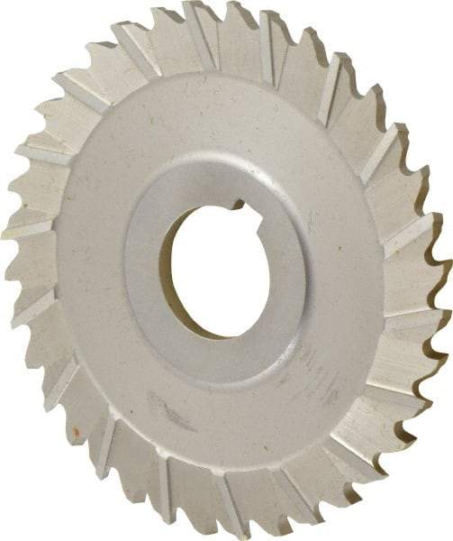 Controx - 4" Blade Diam x x 0.1563" Blade Thickness, 1" Hole, 36 Teeth, Cobalt Side Chip Saw - Staggered Tooth, Arbor Connection, Right Hand Cut, Uncoated, with Keyway - Apex Tool & Supply