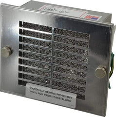 Cooper B-Line - 105 CFM, 3,000 RPM, Enclosure Cooling Fan Package - 7-3/8 Inch Wide x 2-3/8 Inch Deep x 6-1/8 Inch High, 15 W, 115 VAC, Stainless Steel Grill, Steel Enclosure - Apex Tool & Supply