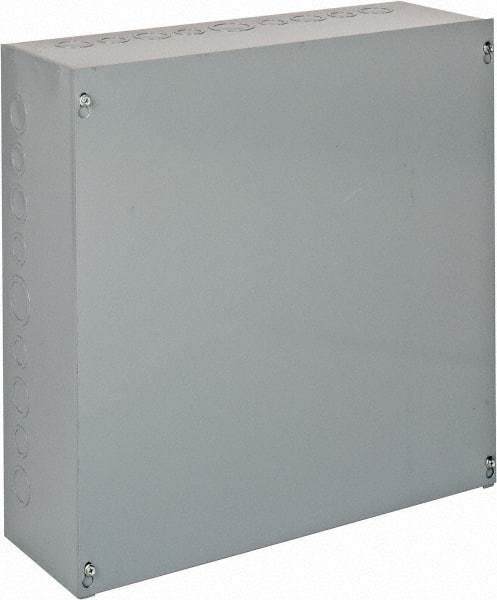 Cooper B-Line - Steel Junction Box Enclosure Screw Flat Cover - NEMA 1, 18" Wide x 18" High x 6" Deep - Apex Tool & Supply