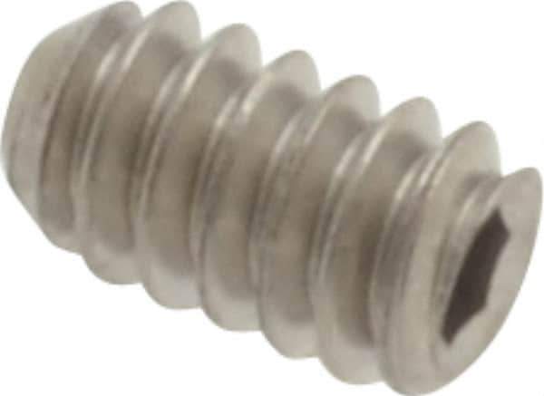 Value Collection - #4-40 UNC, 3/16" OAL, Flat Point Set Screw - Grade Austenitic A2 Stainless Steel, 0.05" Key - Apex Tool & Supply