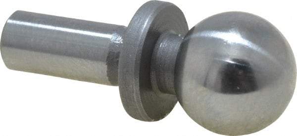 Gibraltar - 3/8" Ball Diam, 3/16" Shank Diam, Steel Inspection Tooling Ball - Press-Fit Shank, 3/4" Ball Center to Shank Bottom, 0.3" Ball Center to Shoulder Bottom, with Shoulder - Apex Tool & Supply
