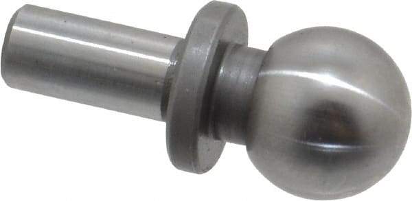 Gibraltar - 1/2" Ball Diam, 1/4" Shank Diam, Steel Inspection Tooling Ball - Slip-Fit Shank, 15/16" Ball Center to Shank Bottom, 0.4" Ball Center to Shoulder Bottom, with Shoulder - Apex Tool & Supply