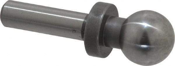 Gibraltar - 1/2" Ball Diam, 1/4" Shank Diam, Steel Inspection Tooling Ball - Press-Fit Shank, 1-3/8" Ball Center to Shank Bottom, 1/2" Ball Center to Shoulder Bottom, with Shoulder - Apex Tool & Supply