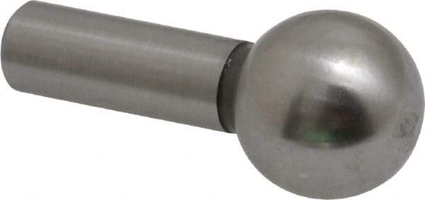 Gibraltar - 1/2" Ball Diam, 1/4" Shank Diam, Steel Inspection Tooling Ball - Press-Fit Shank, 15/16" Ball Center to Shank Bottom - Apex Tool & Supply