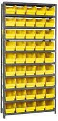 Quantum Storage - 45 Bin Store-More Shelf Bin System - 36 Inch Overall Width x 18 Inch Overall Depth x 75 Inch Overall Height, Yellow Polypropylene Bins - Apex Tool & Supply