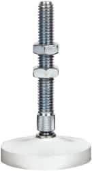 De-Sta-Co - 3/8-16 Carbon Steel Swivel Foot Tip Clamp Spindle Assembly - 61.98mm Thread Length, 90.4mm OAL, Flat Tip Cap, 2" Tip Surface Diam, Use with Toggle Clamps - Apex Tool & Supply