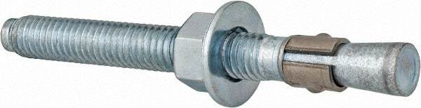 Red Head - 3/8 Inch Diameter, 3/8-16 Inch Thread, 3-3/4 Inch Overall Length, Grade 3, Wedge Expansion Concrete Anchor - Steel, Zinc Plated, 2-1/2 Inch Thread Length, Tie Wire Head, 3/8 Inch Drill - Apex Tool & Supply