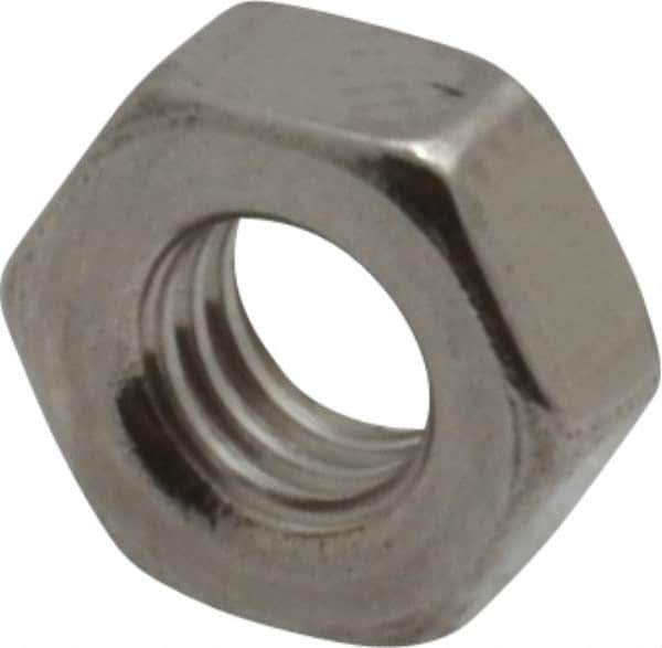 Value Collection - M4x0.70 Metric Coarse Stainless Steel Right Hand Hex Nut - 7mm Across Flats, 3.2mm High, Uncoated - Apex Tool & Supply