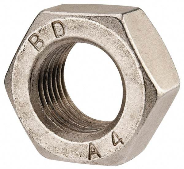Value Collection - M33x3.50 Metric Coarse Stainless Steel Right Hand Hex Nut - 50mm Across Flats, 26mm High, Uncoated - Apex Tool & Supply