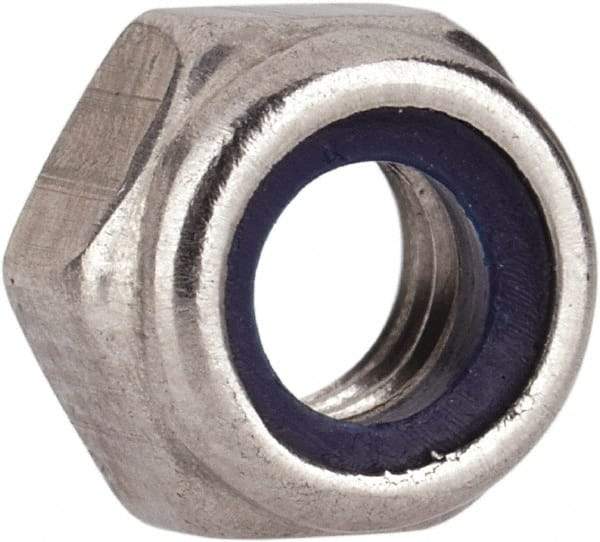 Value Collection - M5x0.80 Metric Coarse 316 & Austenitic Grade A4 Hex Lock Nut with Nylon Insert - 5mm High, Uncoated - Apex Tool & Supply
