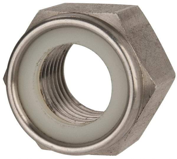 Value Collection - M27x3.00 Metric Coarse 316 & Austenitic Grade A4 Hex Lock Nut with Nylon Insert - 27mm High, Uncoated - Apex Tool & Supply