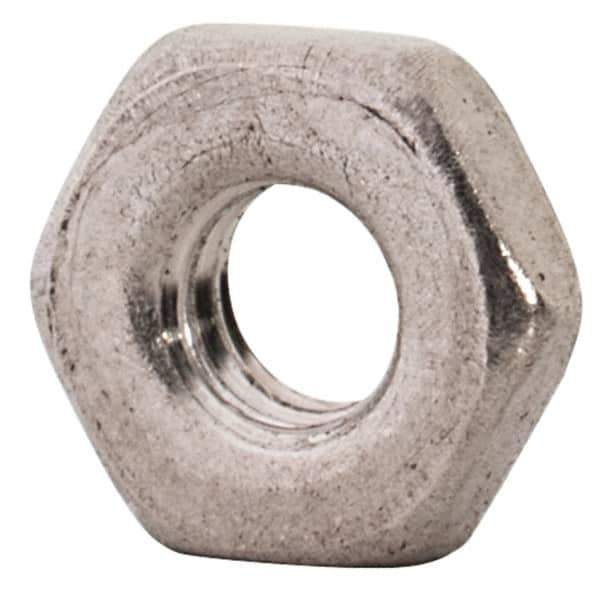Value Collection - M2.5x0.45 Metric Coarse Stainless Steel Right Hand Hex Jam Nut - 5mm Across Flats, 1.6mm High, Uncoated - Apex Tool & Supply