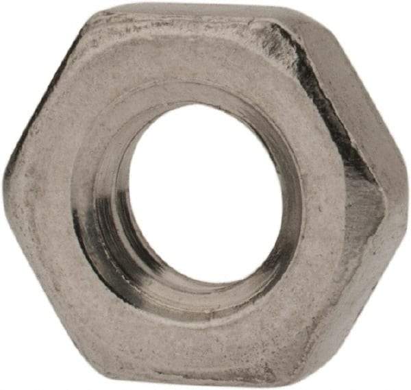 Value Collection - M4x0.70 Metric Coarse Stainless Steel Right Hand Hex Jam Nut - 7mm Across Flats, 2.2mm High, Uncoated - Apex Tool & Supply
