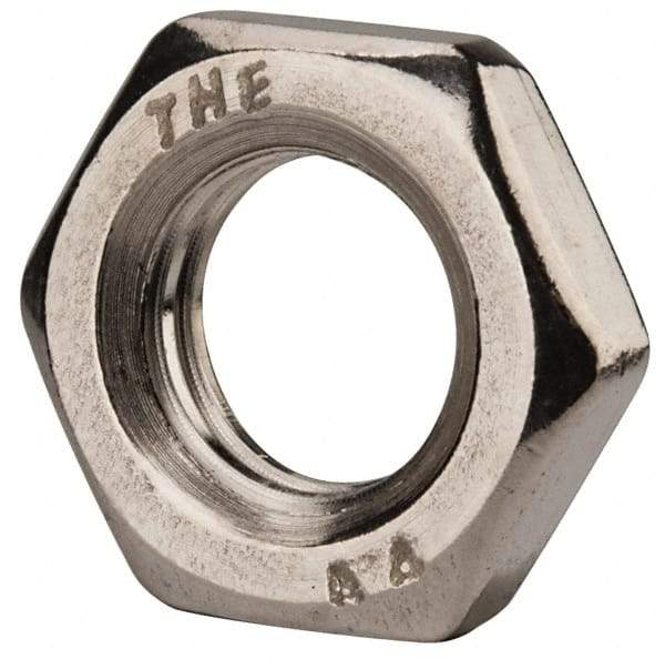 Value Collection - M12x1.75 Metric Coarse Stainless Steel Right Hand Hex Jam Nut - 19mm Across Flats, 6mm High, Uncoated - Apex Tool & Supply