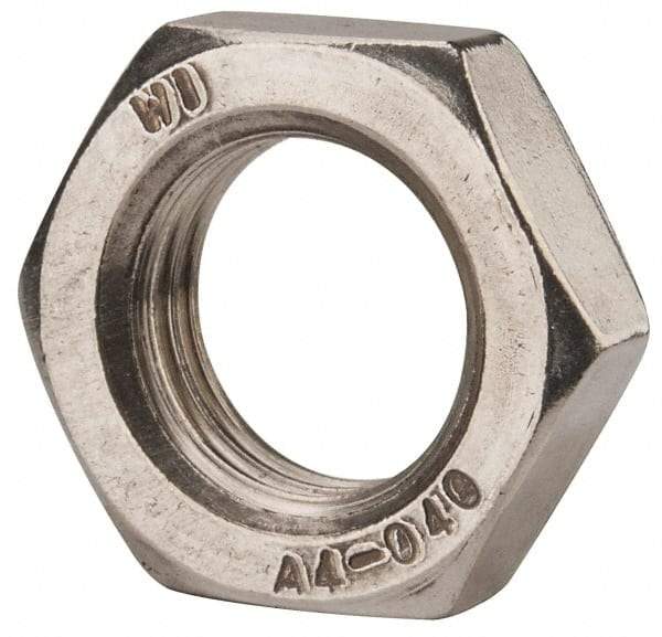 Value Collection - M22x2.50 Metric Coarse Stainless Steel Right Hand Hex Jam Nut - 32mm Across Flats, 11mm High, Uncoated - Apex Tool & Supply