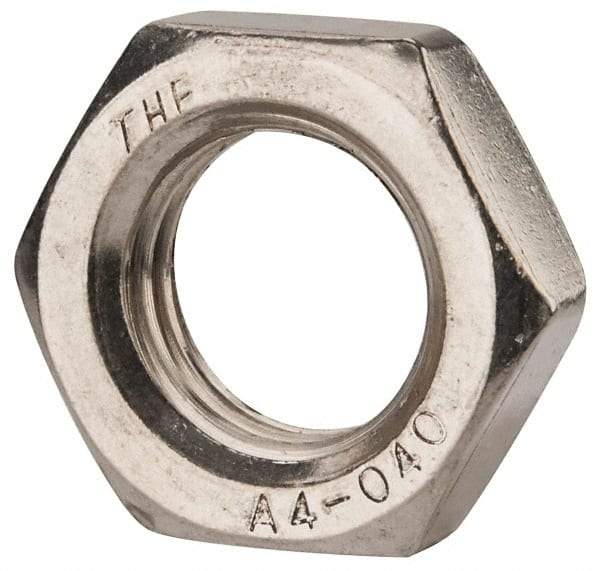 Value Collection - M24x3.00 Metric Coarse Stainless Steel Right Hand Hex Jam Nut - 36mm Across Flats, 12mm High, Uncoated - Apex Tool & Supply