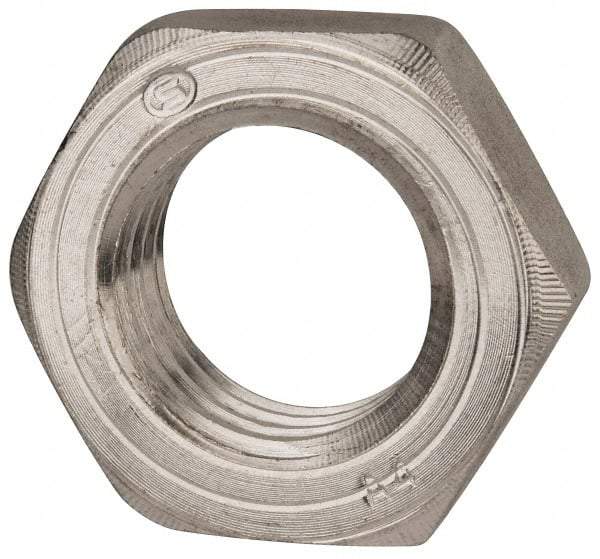 Value Collection - M36x4.00 Metric Coarse Stainless Steel Right Hand Hex Jam Nut - 55mm Across Flats, 18mm High, Uncoated - Apex Tool & Supply