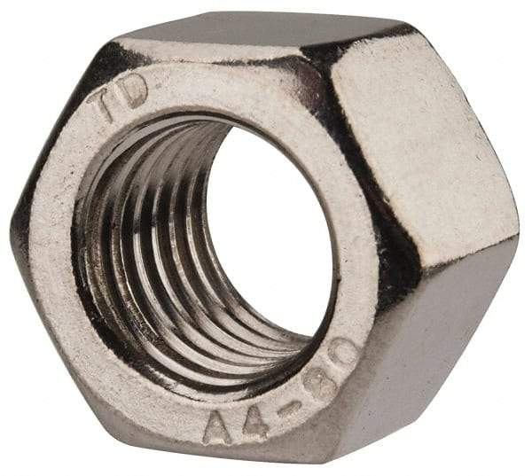 Value Collection - M16x2.00 Metric Coarse Stainless Steel Right Hand Heavy Hex Nut - 24mm Across Flats, 16mm High, Uncoated - Apex Tool & Supply