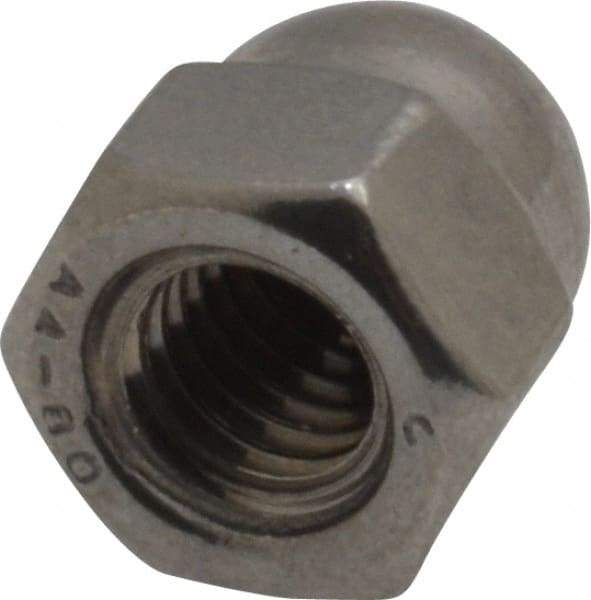 Value Collection - M6x1 Metric Coarse, 10mm Width Across Flats, Uncoated, Stainless Steel Acorn Nut - 12mm Overall Height, Austenitic A4, DIN 1587 - Apex Tool & Supply