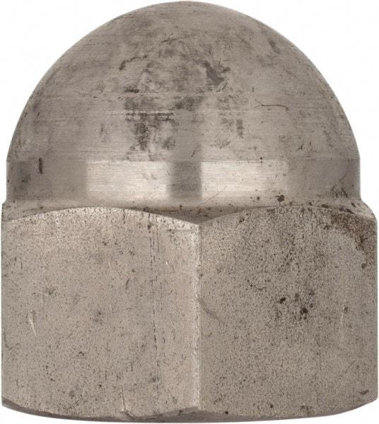 Value Collection - M30x3.5 Metric Coarse, 46mm Width Across Flats, Uncoated, Stainless Steel Acorn Nut - 54mm Overall Height, Austenitic A4, DIN 1587 - Apex Tool & Supply