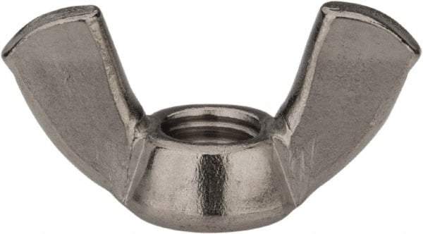 Value Collection - M8x1.25 Metric Coarse, Stainless Steel Standard Wing Nut - Grade 316, Austenitic Grade A4, 30.3mm Wing Span, 14.8mm Wing Span - Apex Tool & Supply