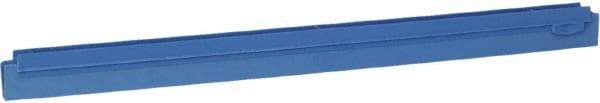 Vikan - 24" Rubber Blade Squeegee Refill - Double Edge, Blue, Plastic Holder - Apex Tool & Supply