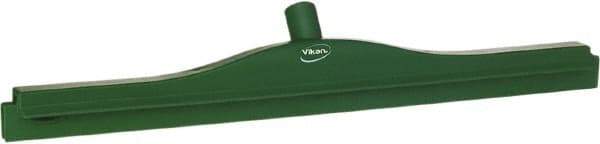 Vikan - 24" Rubber Blade Floor Squeegee - Double Edge, Green, Plastic Holder - Apex Tool & Supply