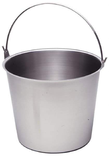 VOLLRATH - 4 Gal Tapered Cylinder Stainless Steel Pail - 10-1/8" High x 12" Diam - Apex Tool & Supply