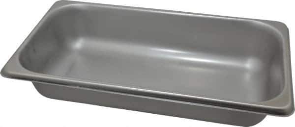 VOLLRATH - Rectangular, Chrome Stainless Steel Food Pan - 2-1/2" High x 6.9" Wide x 12.8" Long - Apex Tool & Supply