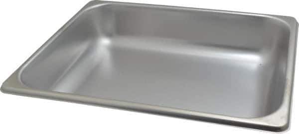 VOLLRATH - Rectangular, Chrome Stainless Steel Food Pan - 2-1/2" High x 10.4" Wide x 12.8" Long - Apex Tool & Supply