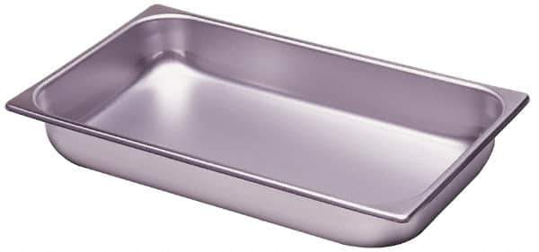 VOLLRATH - Rectangular, Chrome Stainless Steel Food Pan - 4" High x 12.8" Wide x 20.8" Long - Apex Tool & Supply