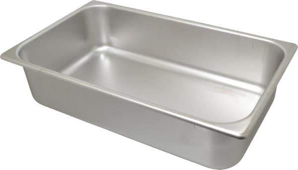 VOLLRATH - Rectangular, Chrome Stainless Steel Food Pan - 4" High x 9.8" Wide x 16.4" Long - Apex Tool & Supply