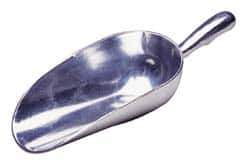 VOLLRATH - 24 oz Silver Cast Aluminum Round Bottom Scoop - 4" Wide Bowl, 3.4" Handle Length, 10.8" OAL - Apex Tool & Supply