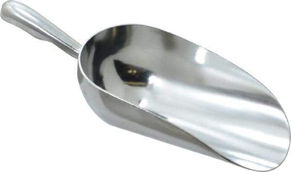 VOLLRATH - 12 oz Silver Cast Aluminum Round Bottom Scoop - 3.3" Wide Bowl, 3" Handle Length, 8.8" OAL - Apex Tool & Supply