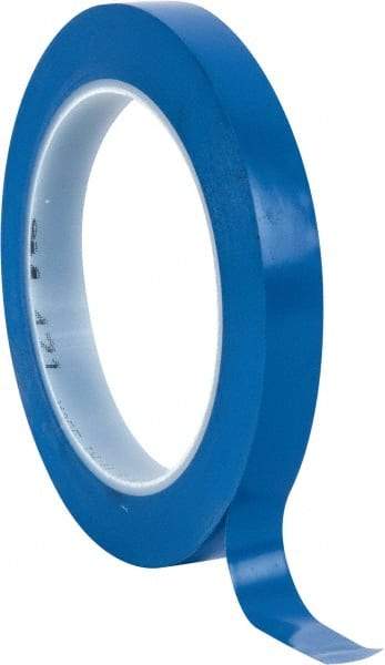 3M - Blue Solid Color Vinyl Tape - 1/2" Wide x 108' Long x 5.2 mil Thick, General Traffic - Apex Tool & Supply
